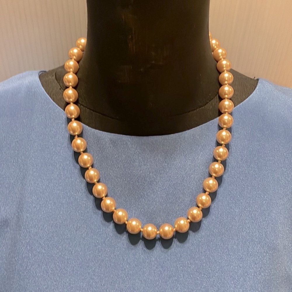 Kenneth Jay Lane Designer Faux Pearl Champagne Co… - image 1